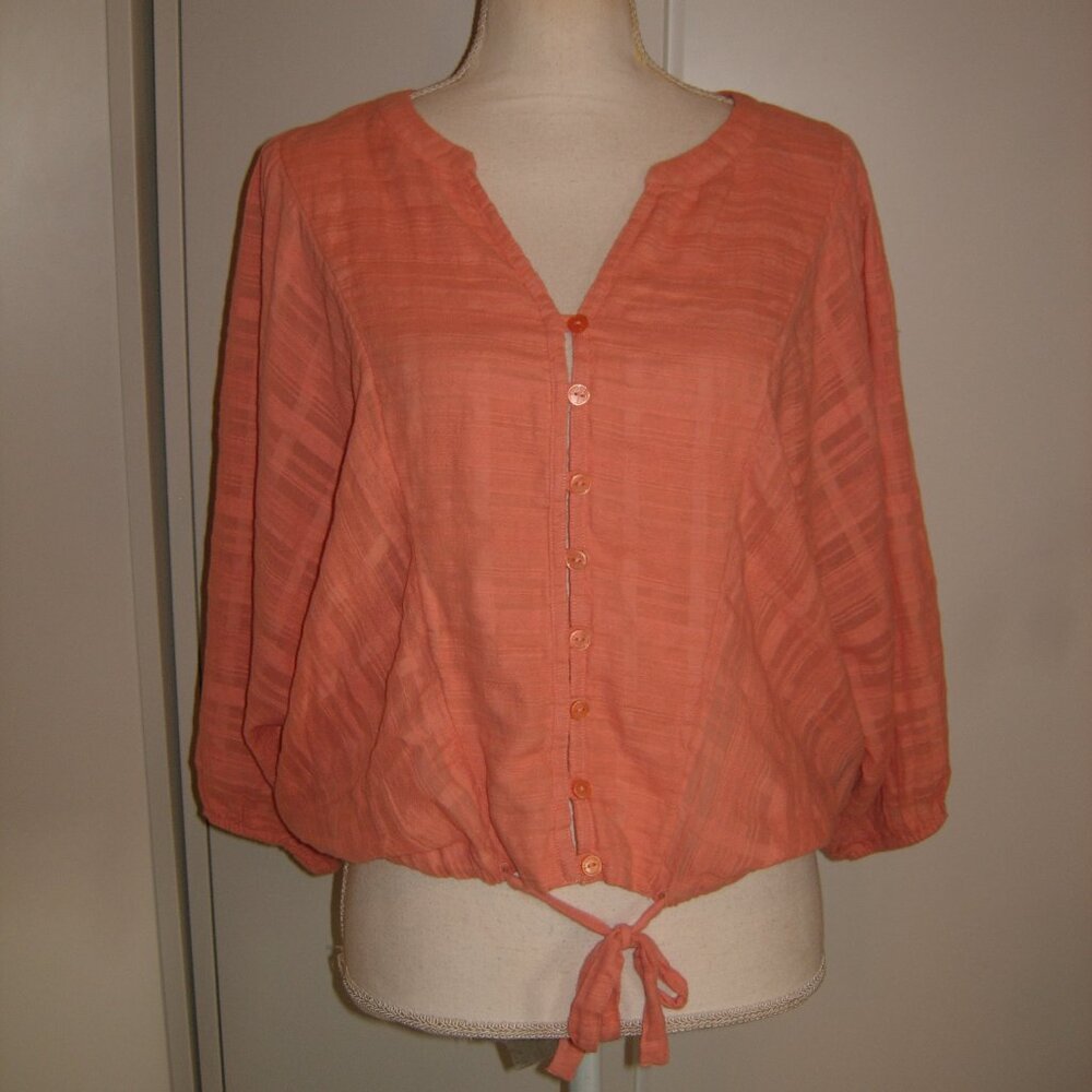 Sanctuary Button Tie Front Dolman Sleeve Top S